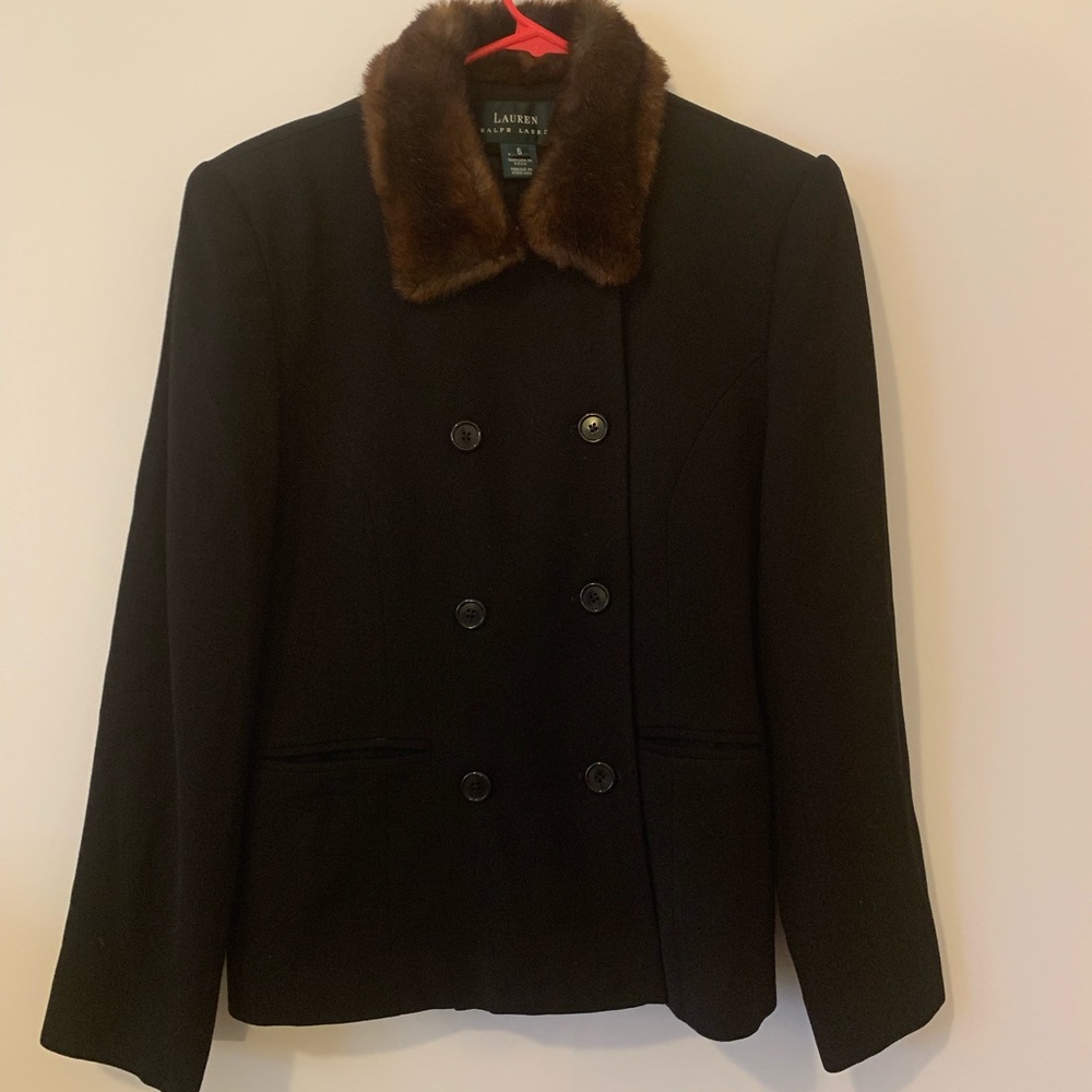 Lauren Ralph Lauren Black Wool Coat